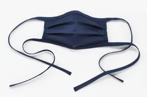 Organic Cotton Face Mask with Flexible Nose and Ties- Navy