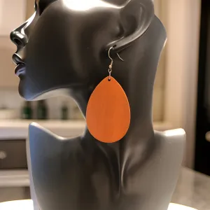 Oval Shape Wooden Hoop Earrings