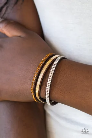 Paparazzi Accessories - I Mean Business - Brown Snap Bracelet