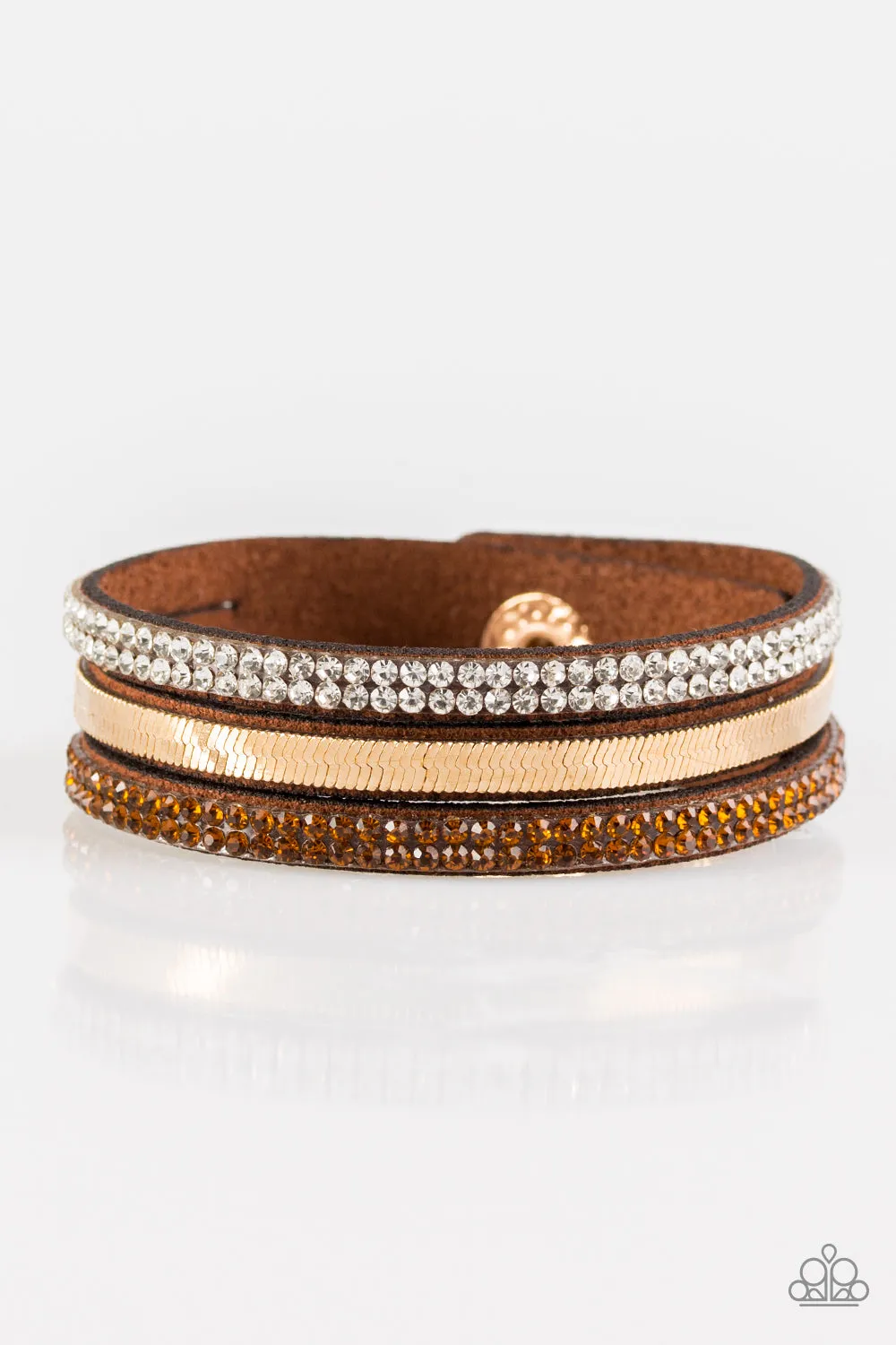 Paparazzi Accessories - I Mean Business - Brown Snap Bracelet
