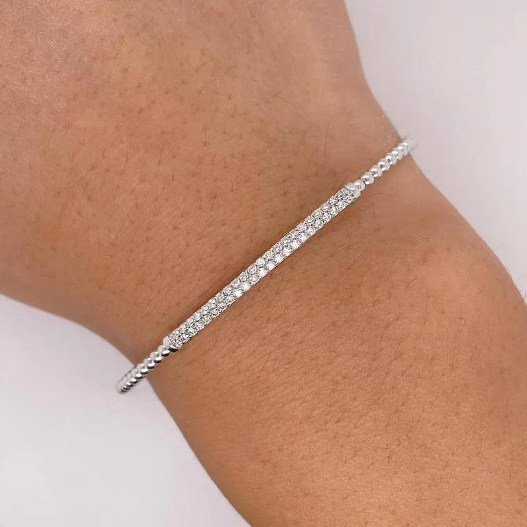 Pave Diamond Cuff Flexible Bracelet