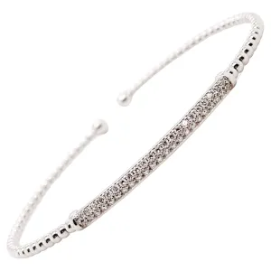 Pave Diamond Cuff Flexible Bracelet