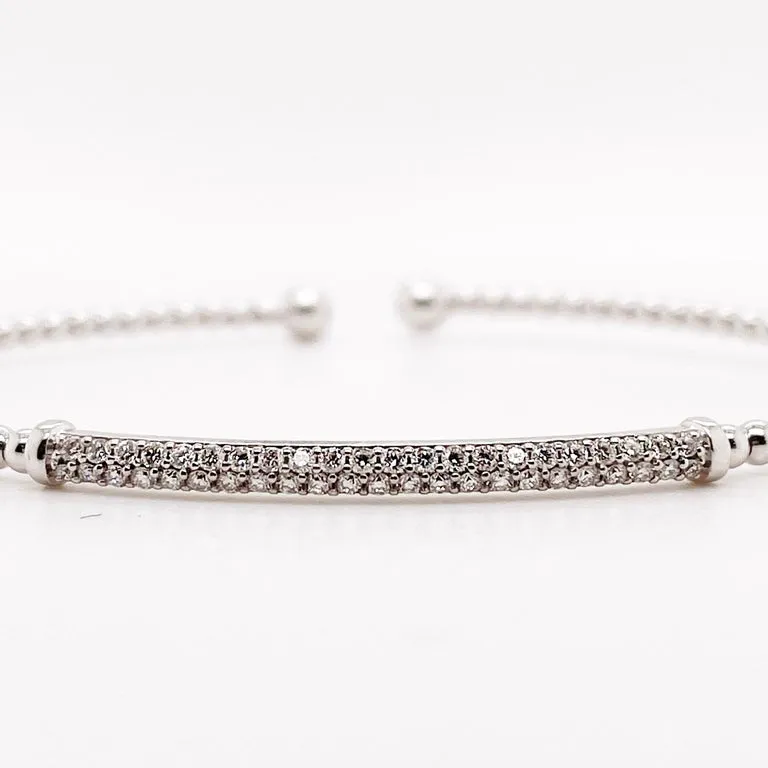 Pave Diamond Cuff Flexible Bracelet
