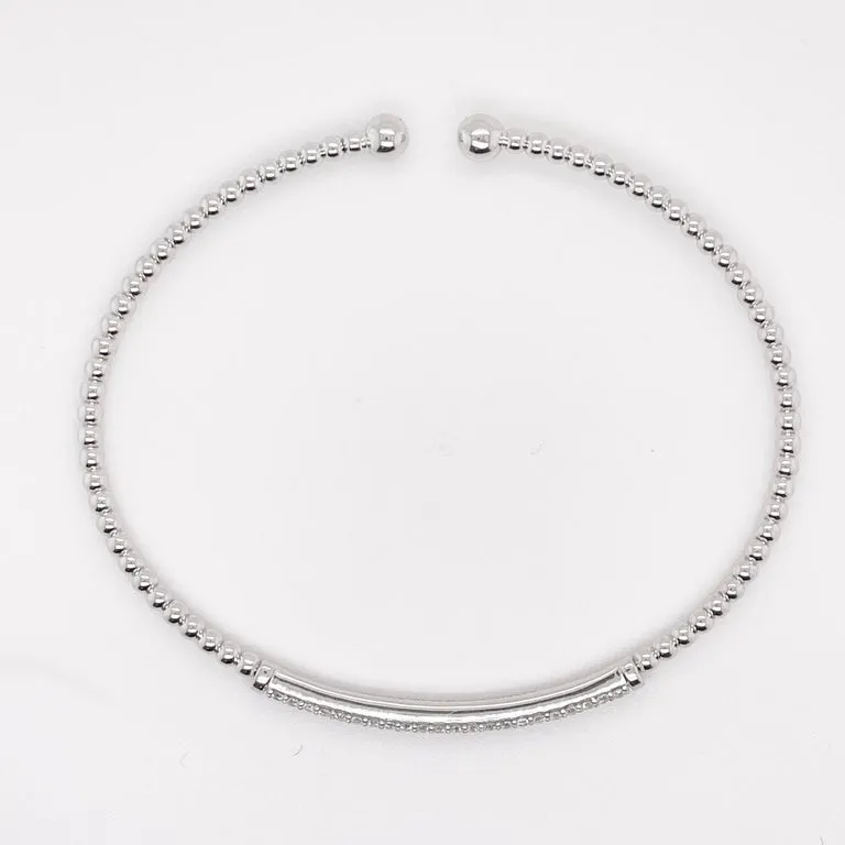 Pave Diamond Cuff Flexible Bracelet