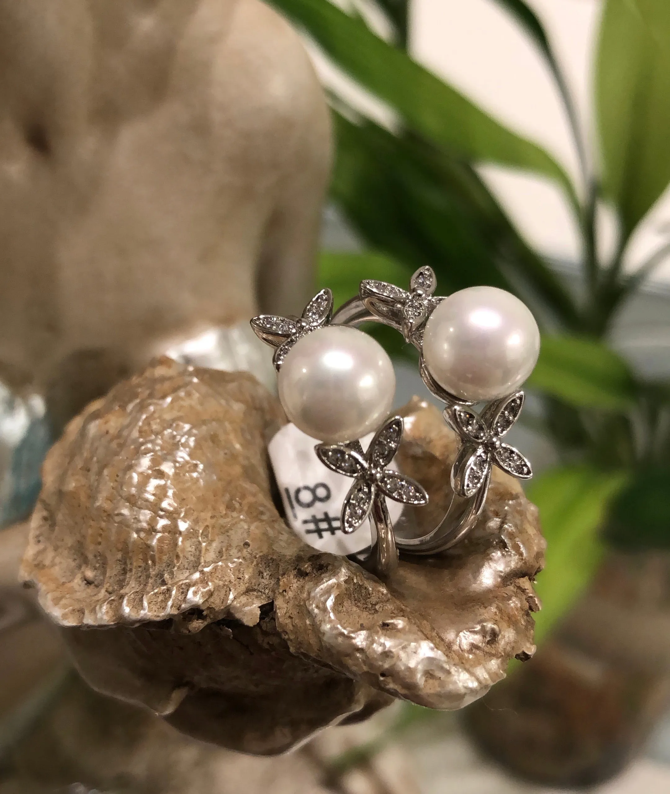 Pearl & Cz Diamond Ring