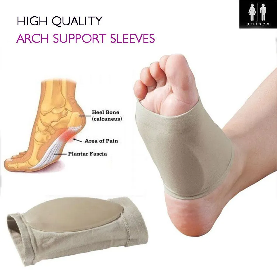 Plantar Fasciitis Gel Infused Arch Support Cushioned Foot Sleeves