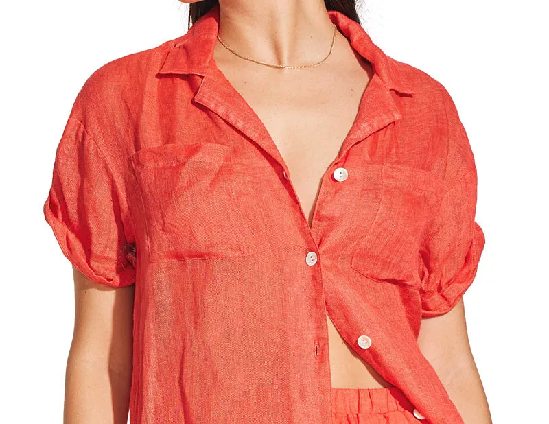 Playa Pocket Blouse-Tallows Short ::RET