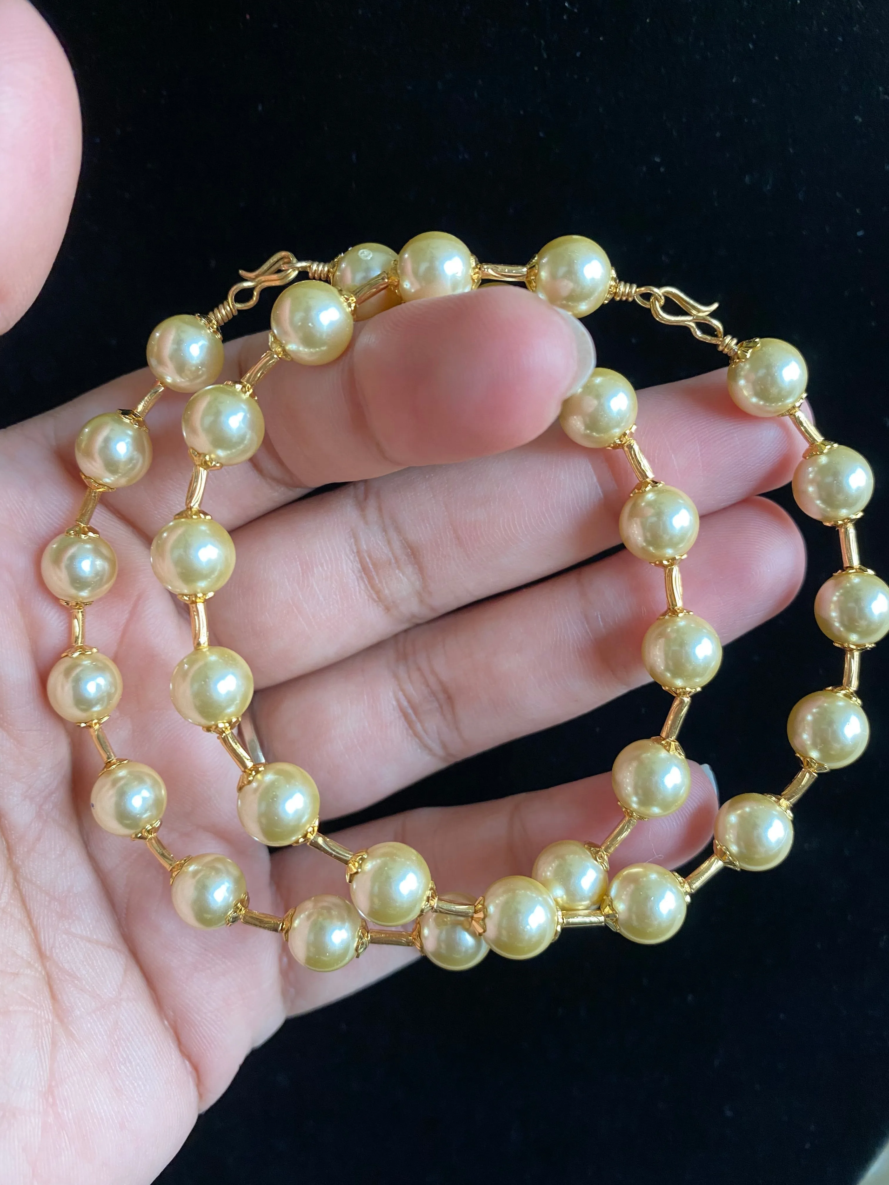PREORDER Pearl Hand Made Flexible Bangles