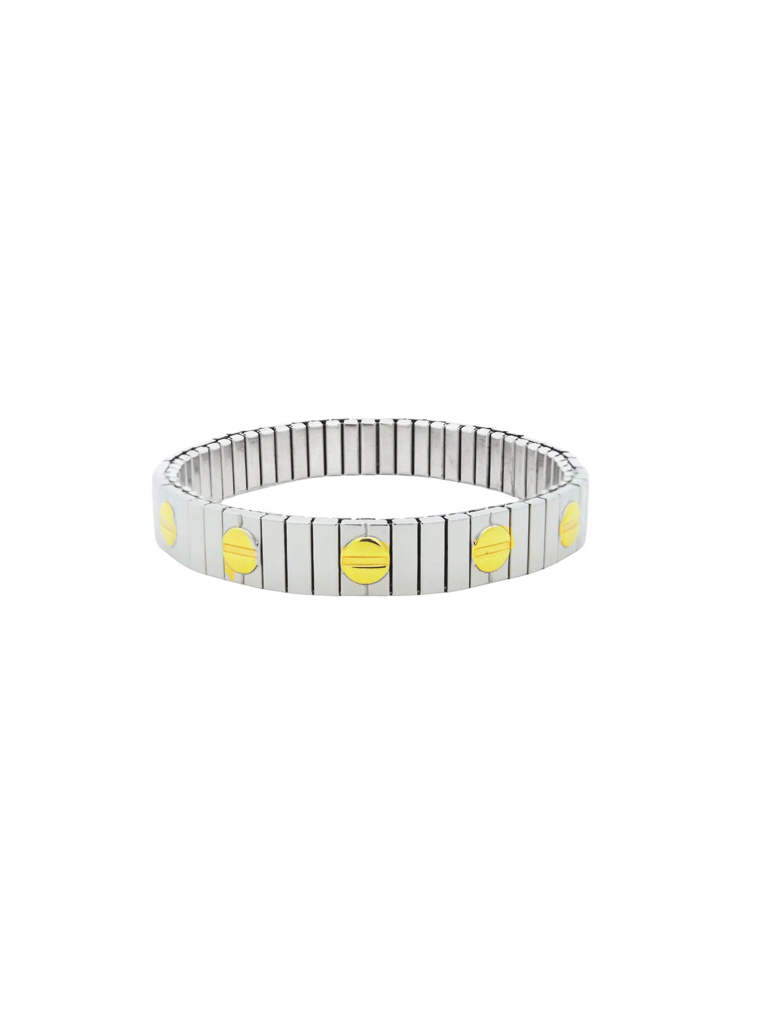 Pulsera Flexible Con Circulos Dorados