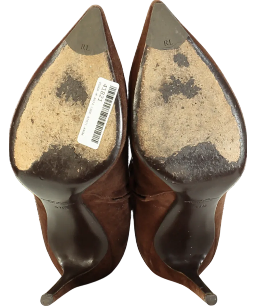 Ralph Lauren Brown Tasella Suede Heel Boot UK 8 EU 41 👠