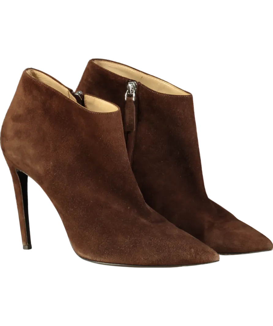 Ralph Lauren Brown Tasella Suede Heel Boot UK 8 EU 41 👠