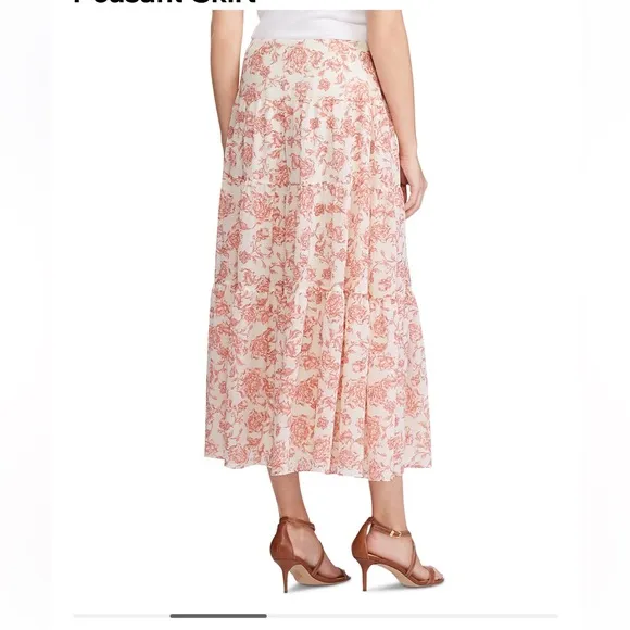 Ralph Lauren Tiered Peasant Style Midi Skirt