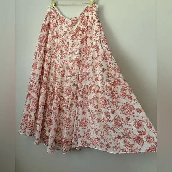 Ralph Lauren Tiered Peasant Style Midi Skirt