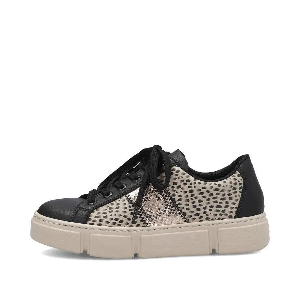 Rieker N5910-62 Enya Womens Lace-Up Shoes - Beige Combination