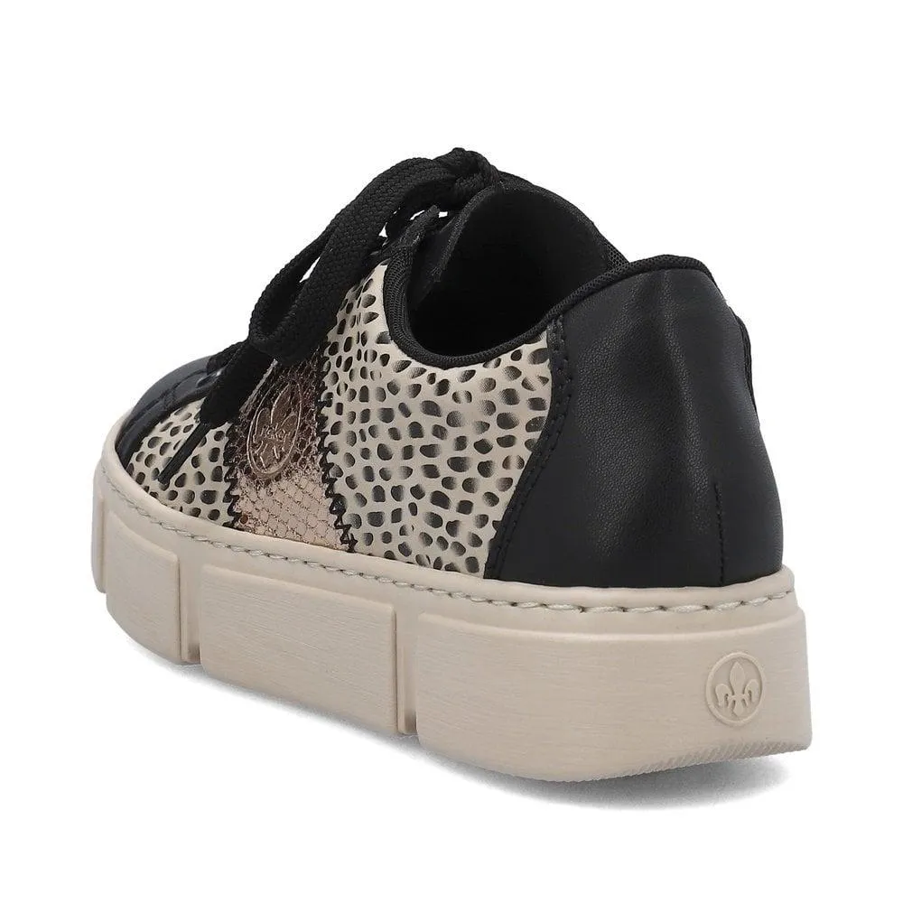 Rieker N5910-62 Enya Womens Lace-Up Shoes - Beige Combination