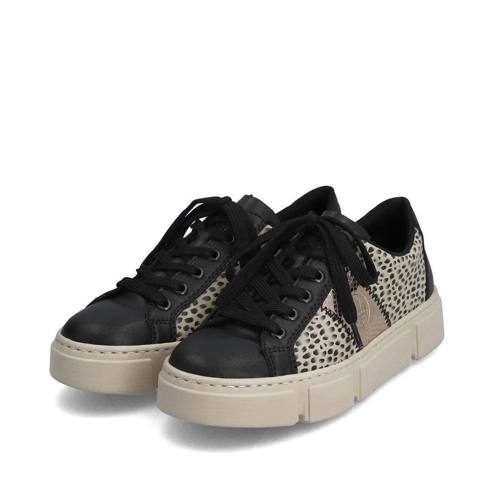 Rieker N5910-62 Enya Womens Lace-Up Shoes - Beige Combination