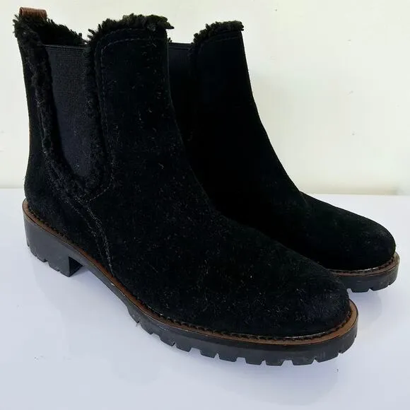 Sam Edelman Women's Jaclyn Round Toe Suede Booties Black Women's Size 6.5
