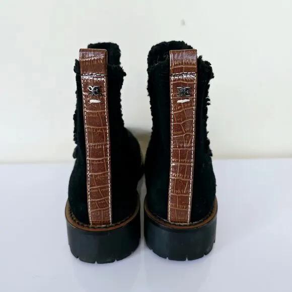 Sam Edelman Women's Jaclyn Round Toe Suede Booties Black Women's Size 6.5