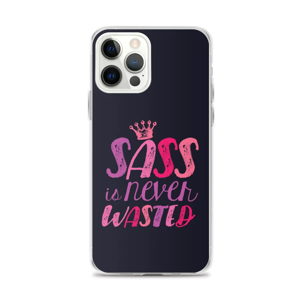 Sass is Never Wasted (Pink on Navy iPhone Case)