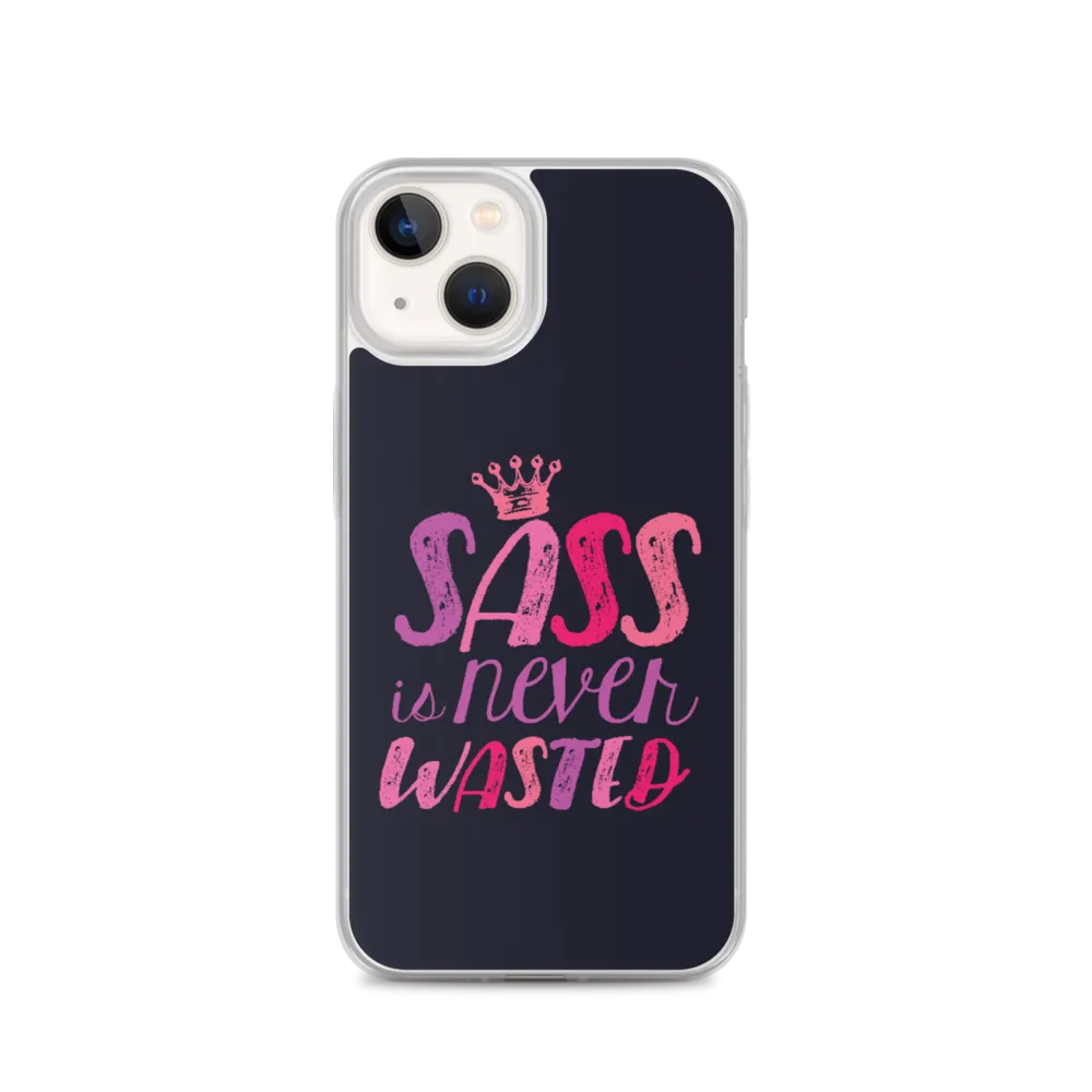 Sass is Never Wasted (Pink on Navy iPhone Case)