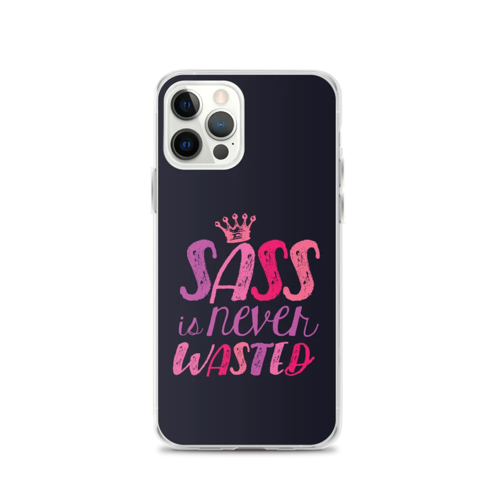 Sass is Never Wasted (Pink on Navy iPhone Case)