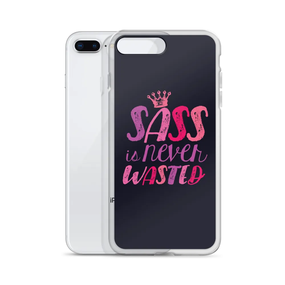 Sass is Never Wasted (Pink on Navy iPhone Case)