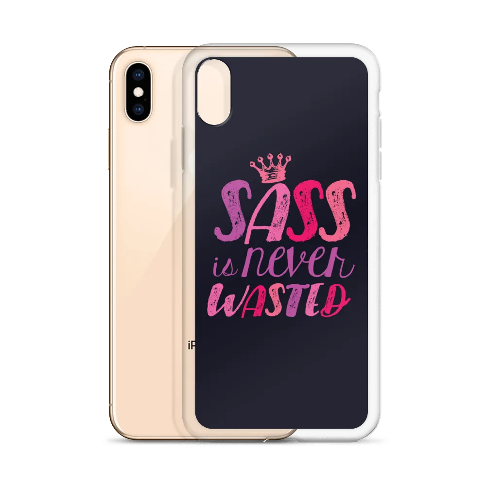 Sass is Never Wasted (Pink on Navy iPhone Case)