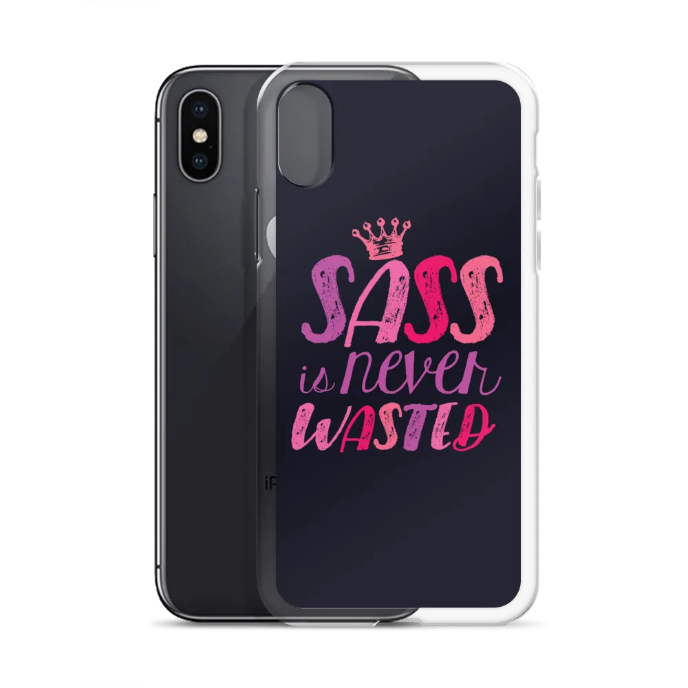 Sass is Never Wasted (Pink on Navy iPhone Case)