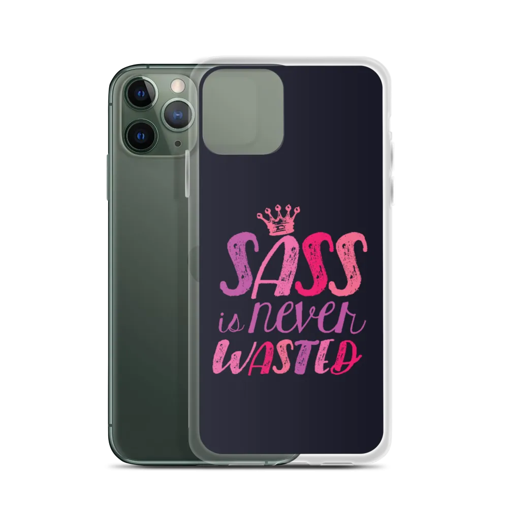 Sass is Never Wasted (Pink on Navy iPhone Case)