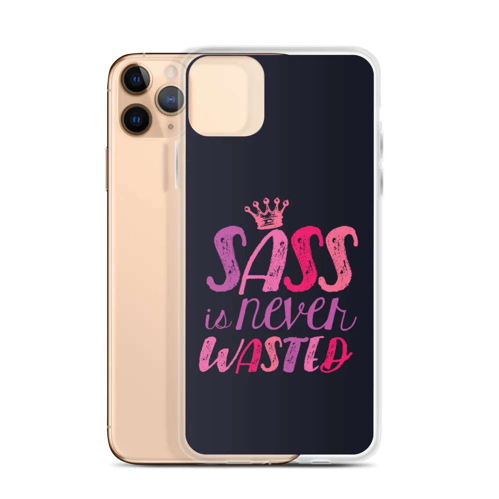 Sass is Never Wasted (Pink on Navy iPhone Case)