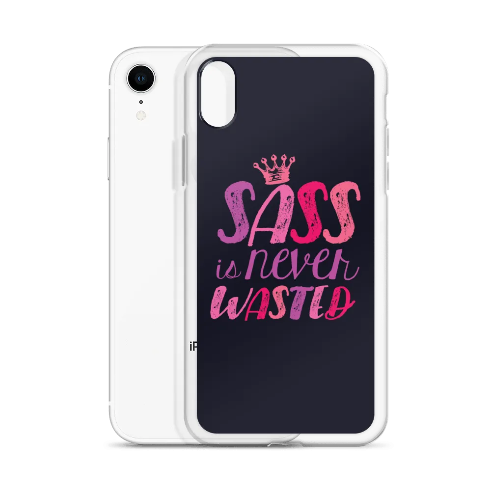Sass is Never Wasted (Pink on Navy iPhone Case)