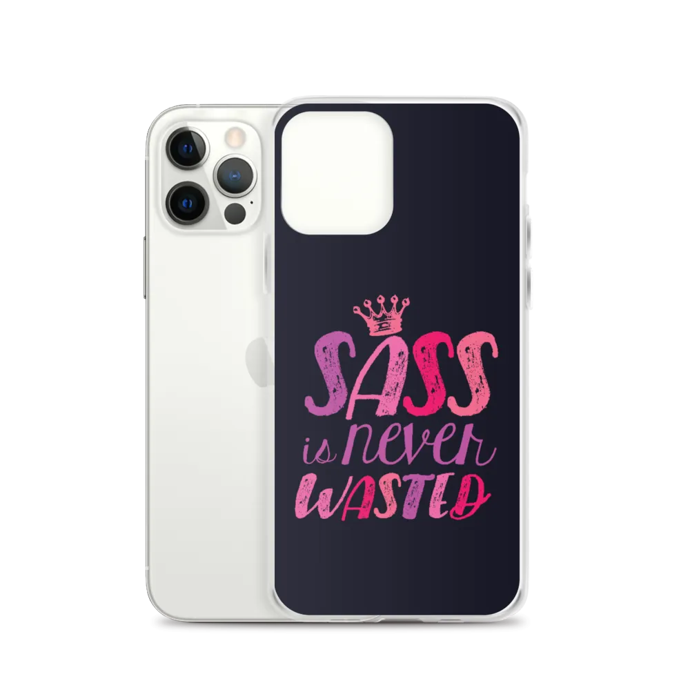 Sass is Never Wasted (Pink on Navy iPhone Case)