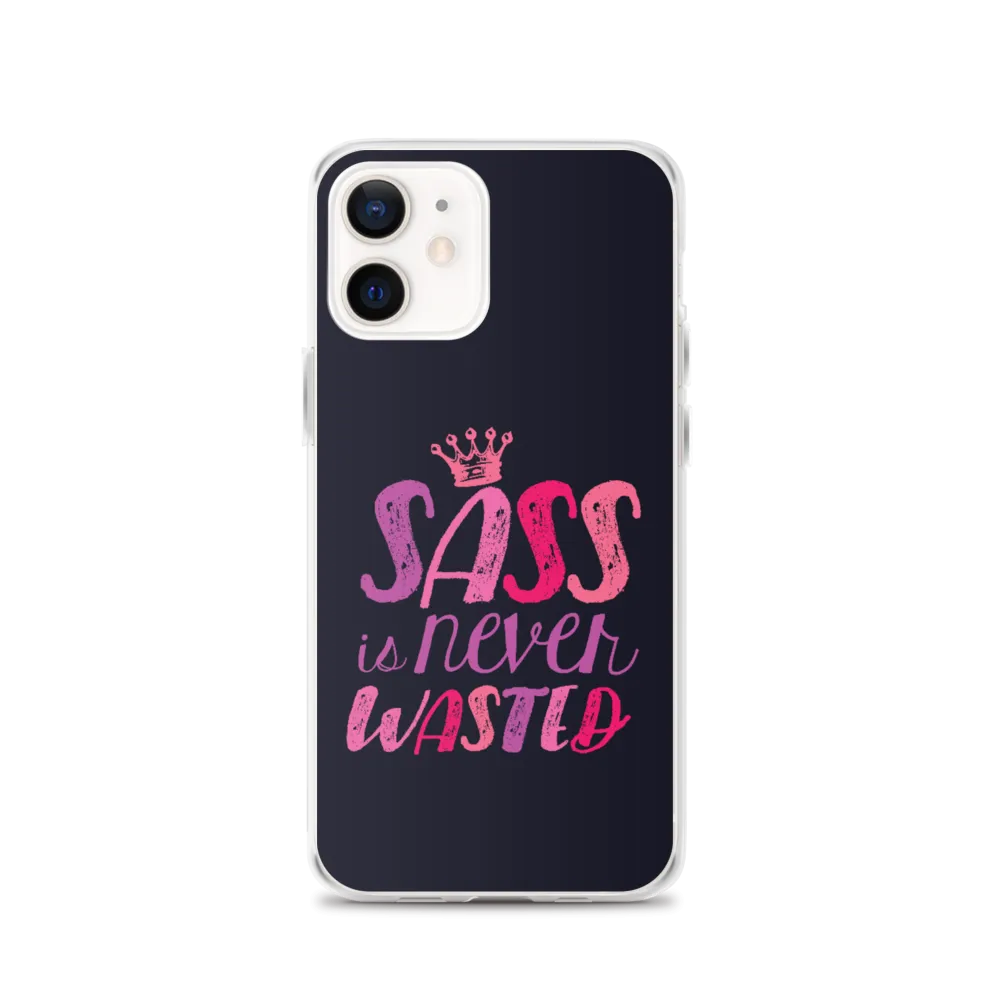 Sass is Never Wasted (Pink on Navy iPhone Case)