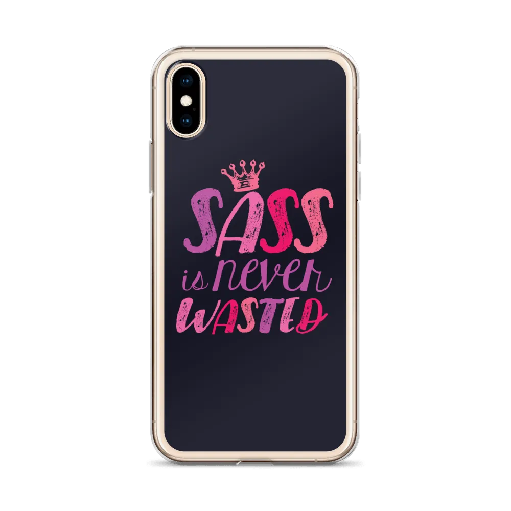 Sass is Never Wasted (Pink on Navy iPhone Case)