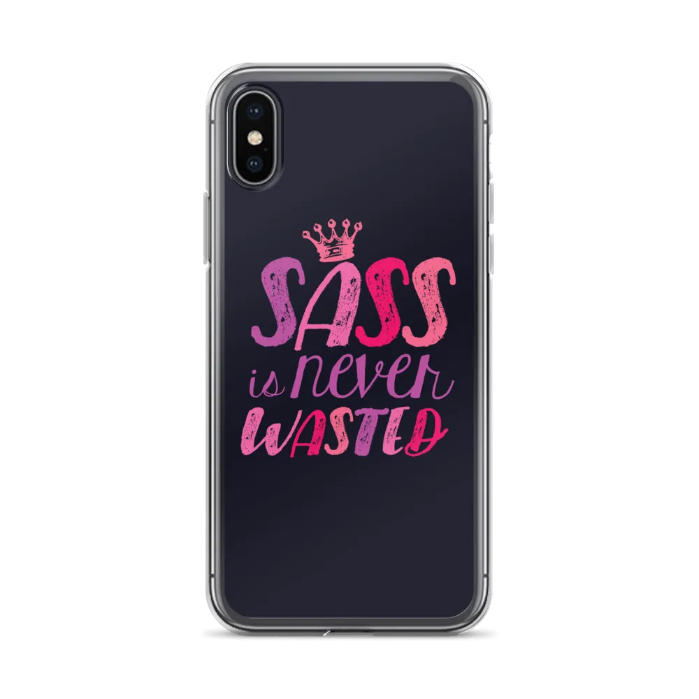 Sass is Never Wasted (Pink on Navy iPhone Case)