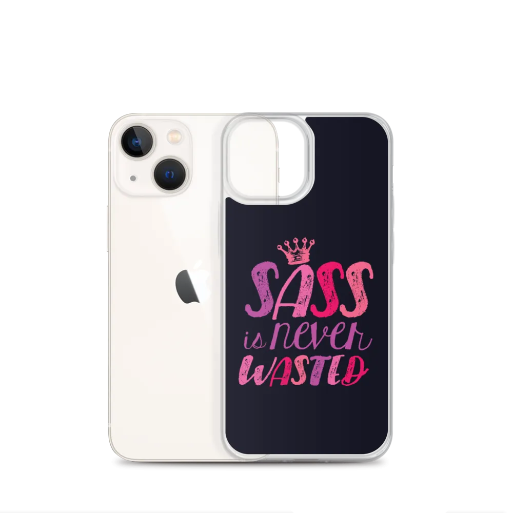 Sass is Never Wasted (Pink on Navy iPhone Case)