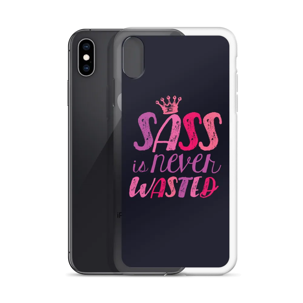 Sass is Never Wasted (Pink on Navy iPhone Case)
