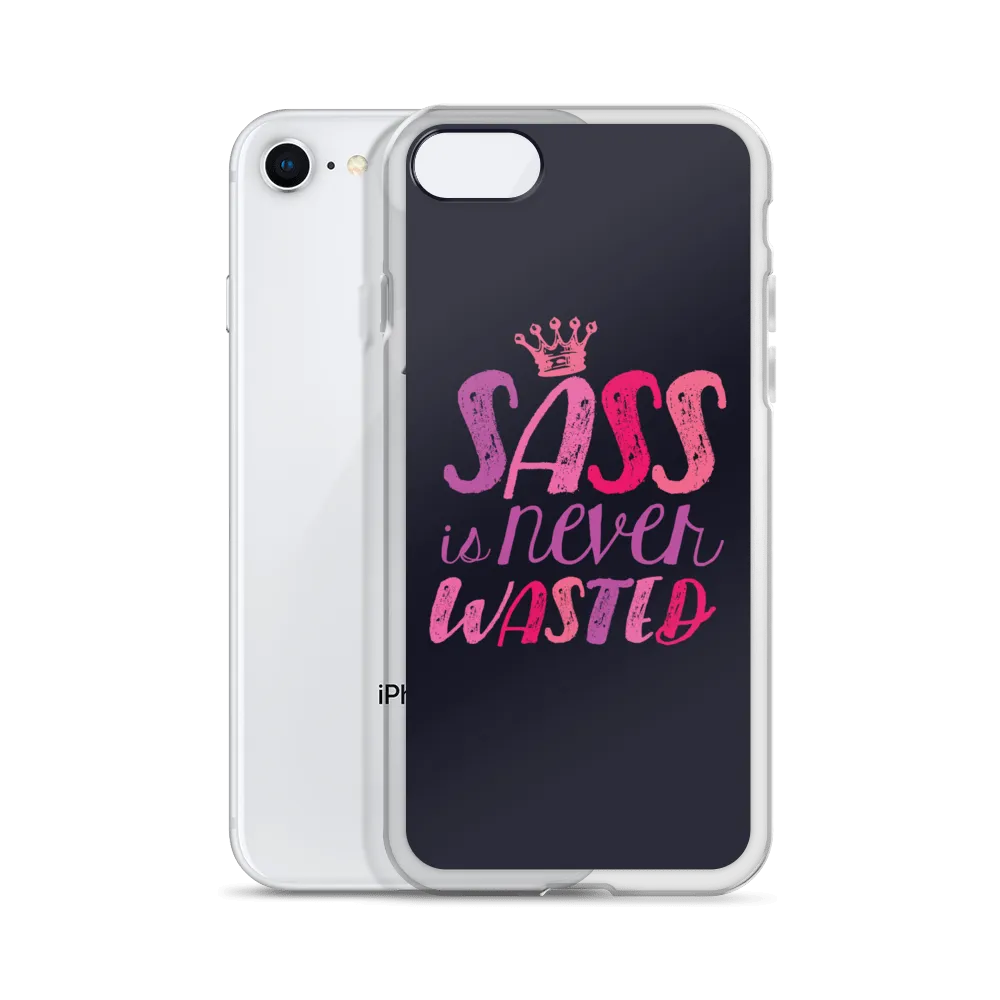 Sass is Never Wasted (Pink on Navy iPhone Case)