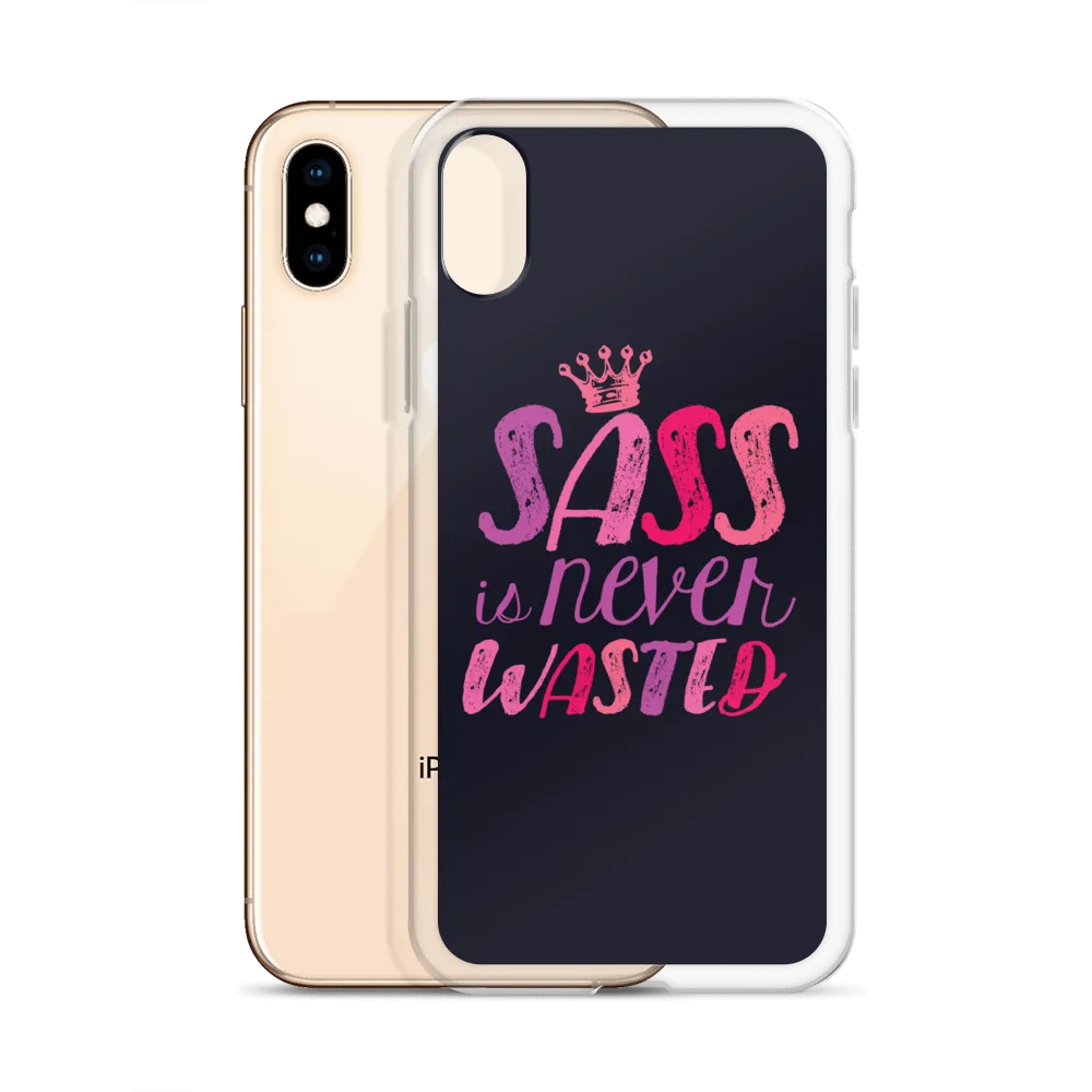 Sass is Never Wasted (Pink on Navy iPhone Case)