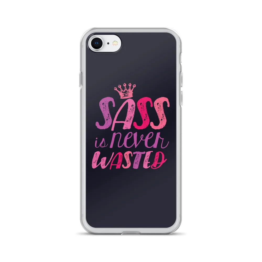 Sass is Never Wasted (Pink on Navy iPhone Case)