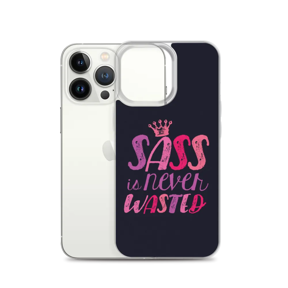 Sass is Never Wasted (Pink on Navy iPhone Case)
