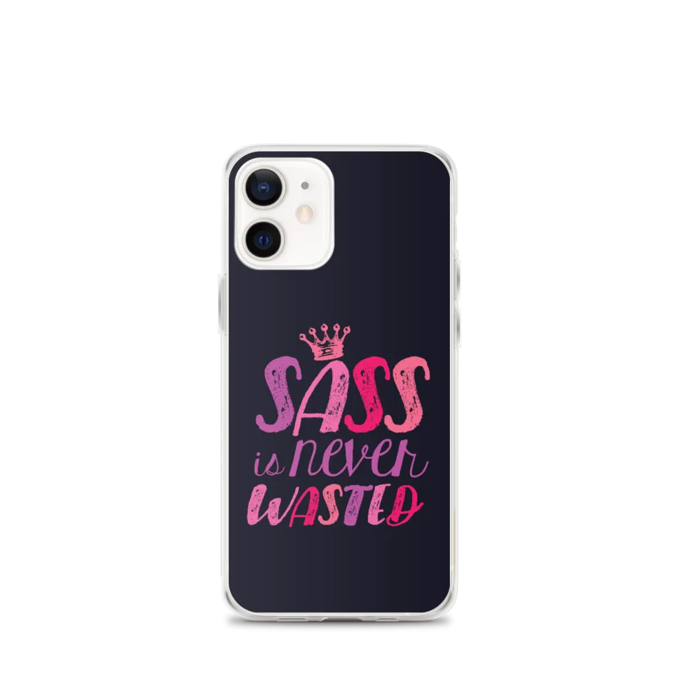 Sass is Never Wasted (Pink on Navy iPhone Case)
