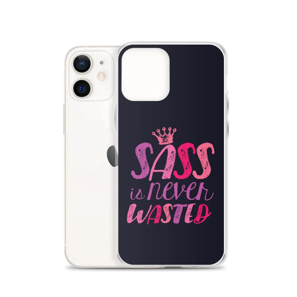 Sass is Never Wasted (Pink on Navy iPhone Case)