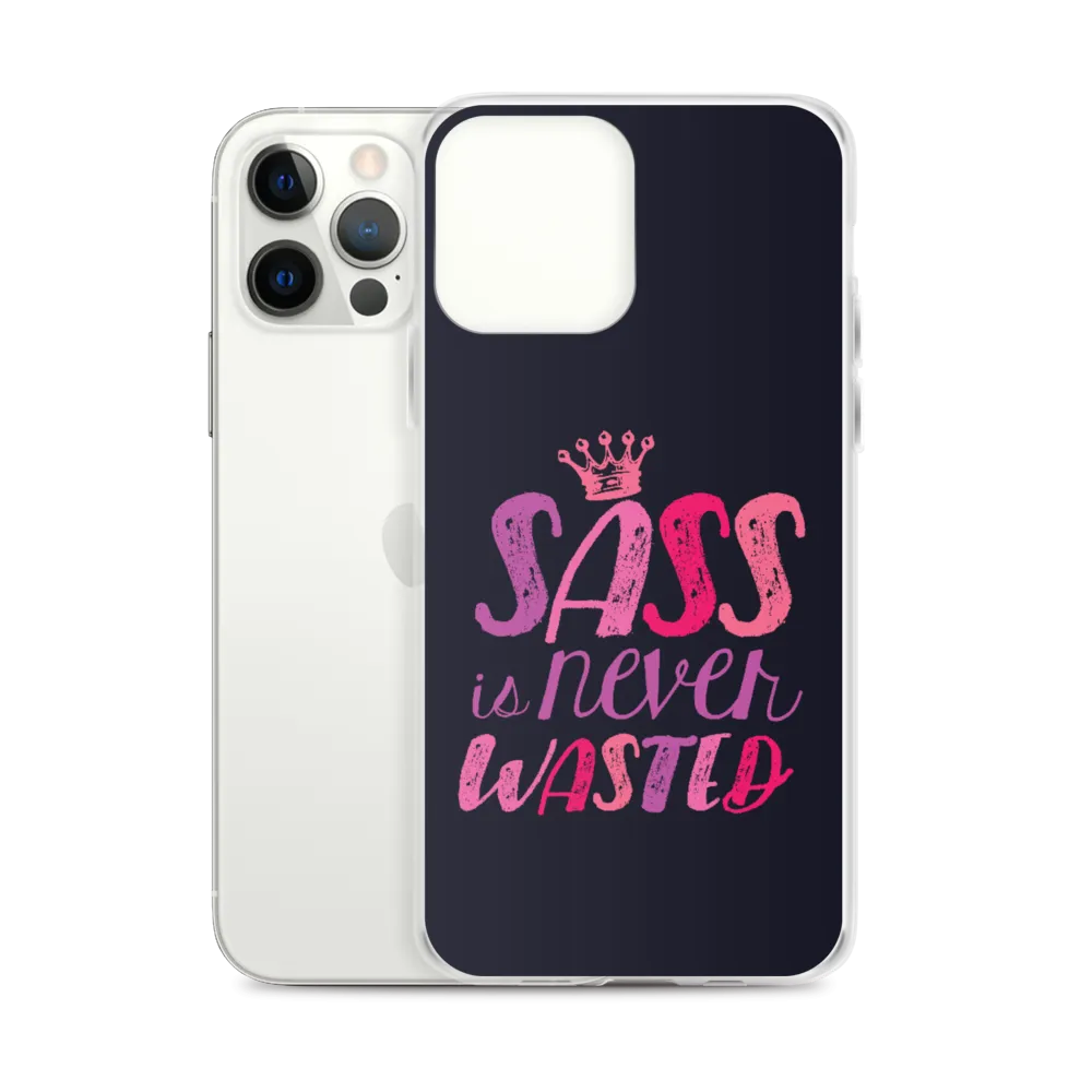 Sass is Never Wasted (Pink on Navy iPhone Case)