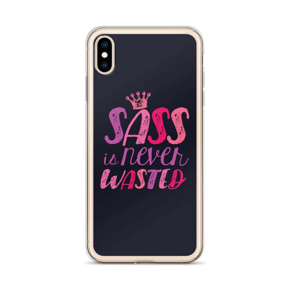 Sass is Never Wasted (Pink on Navy iPhone Case)