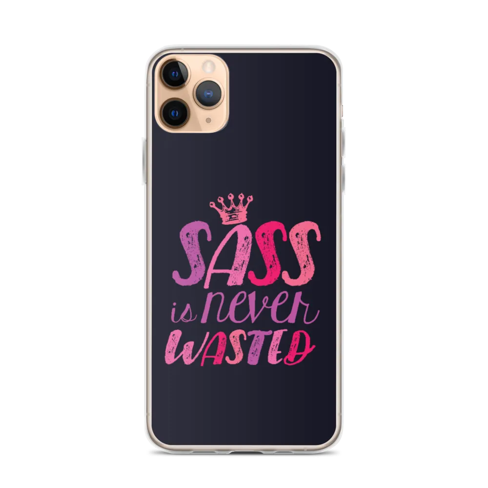 Sass is Never Wasted (Pink on Navy iPhone Case)
