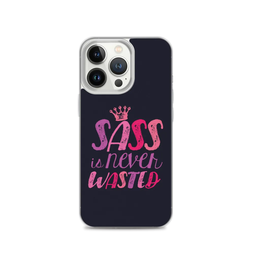 Sass is Never Wasted (Pink on Navy iPhone Case)