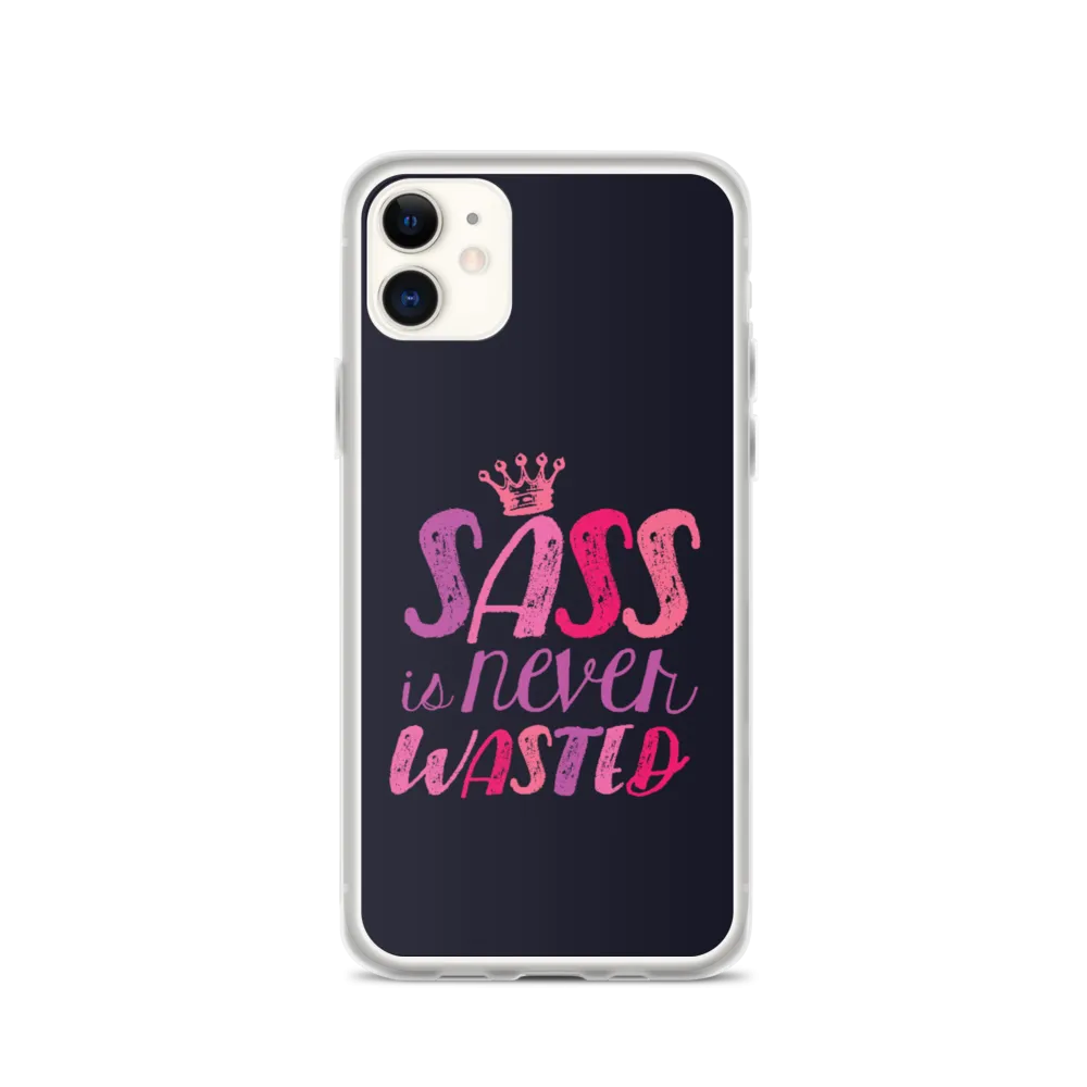 Sass is Never Wasted (Pink on Navy iPhone Case)