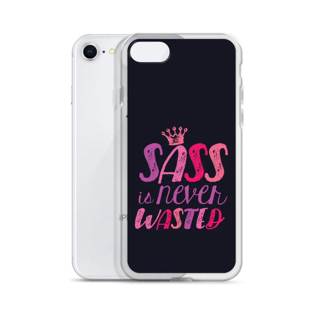 Sass is Never Wasted (Pink on Navy iPhone Case)