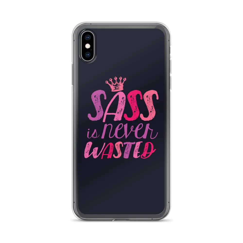 Sass is Never Wasted (Pink on Navy iPhone Case)
